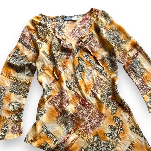 Vintage 90s Y2K Sheer Boho Tunic - Picture 6 of 8